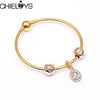 CHIELOYS Silver Color Mickey & Minnie Alloy Beads And Pendant Charm Brand Bracelet & Bangles For Women Jewelry Children Gift