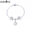 CHIELOYS Silver Color Mickey & Minnie Alloy Beads And Pendant Charm Brand Bracelet & Bangles For Women Jewelry Children Gift