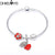 CHIELOYS Silver Color Mickey & Minnie Alloy Beads And Pendant Charm Brand Bracelet & Bangles For Women Jewelry Children Gift