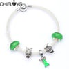 CHIELOYS Silver Color Mickey & Minnie Alloy Beads And Pendant Charm Brand Bracelet & Bangles For Women Jewelry Children Gift