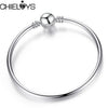 CHIELOYS Silver Color Mickey & Minnie Alloy Beads And Pendant Charm Brand Bracelet & Bangles For Women Jewelry Children Gift
