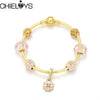 CHIELOYS Silver Color Mickey & Minnie Alloy Beads And Pendant Charm Brand Bracelet & Bangles For Women Jewelry Children Gift