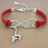 Gymnastics Gym Sports Heart Infinity Love Charm Bracelets Pink Blue Women Men Girl Boy Unisex Jewelry Gift 20 Colors to Choose