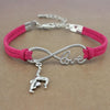 Gymnastics Gym Sports Heart Infinity Love Charm Bracelets Pink Blue Women Men Girl Boy Unisex Jewelry Gift 20 Colors to Choose