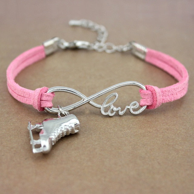 Gymnastics Gym Sports Heart Infinity Love Charm Bracelets Pink Blue Women Men Girl Boy Unisex Jewelry Gift 20 Colors to Choose