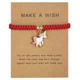Make a Wish Animal Adjustable Horse Bracelets Bangle Silver Charms Women Girls Handmade Chain Message Card Jewelry