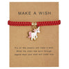 Make a Wish Animal Adjustable Horse Bracelets Bangle Silver Charms Women Girls Handmade Chain Message Card Jewelry