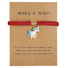 Make a Wish Animal Adjustable Horse Bracelets Bangle Silver Charms Women Girls Handmade Chain Message Card Jewelry